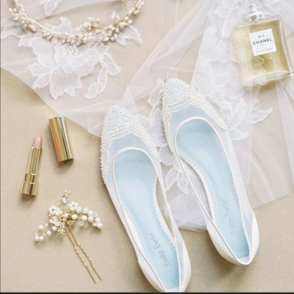Bella Belle Hailey Transparent Cinderella Flats Tiffany Blue Sole Bridal Wedding
